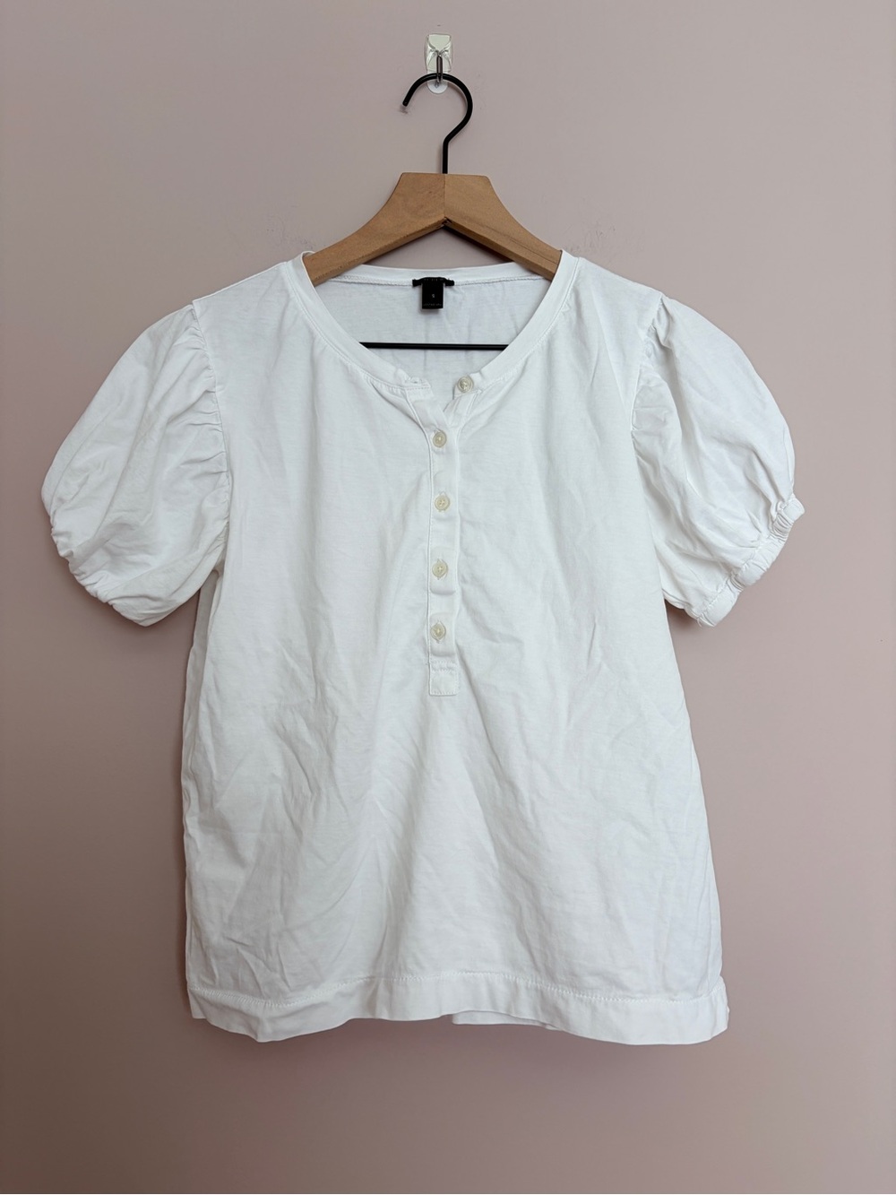 J. Crew Puff Sleeve Henley Top Small